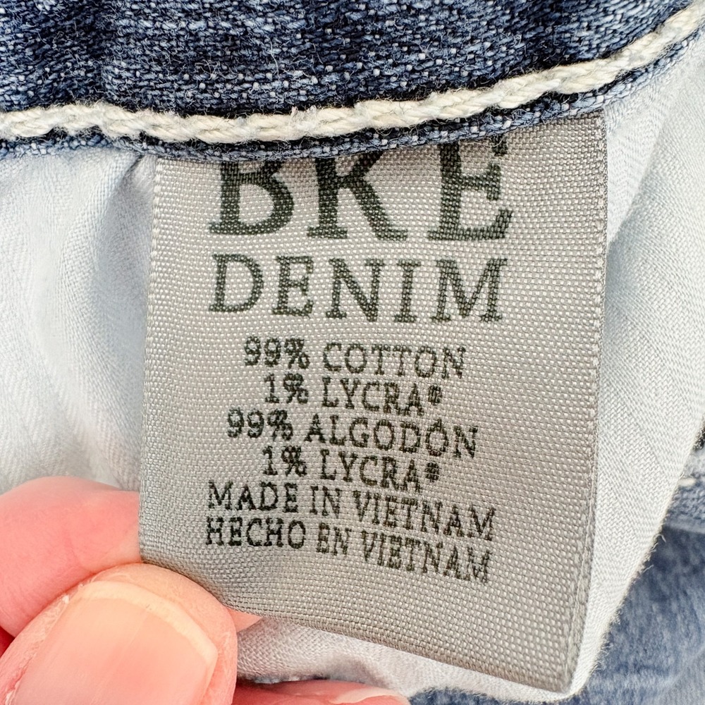 BKE Buckle‎ Tyler Straight Distressed Denim Jeans Mens 40S Blue Thick Stitch Y2K - Picture 13 of 14
